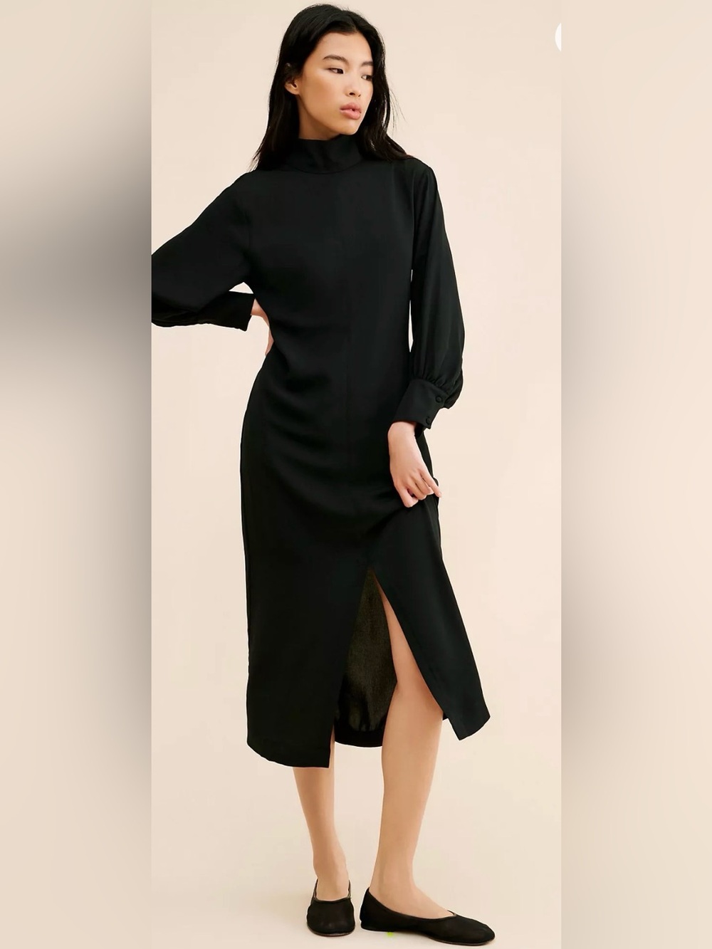 NWT Maeve Anthropologie Black Long Sleeve Dress Size Small $148
